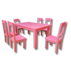 ⁠Pink Kids Table Set