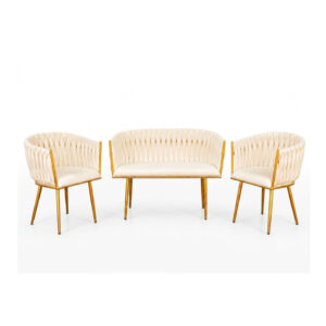 Cream weaving sofa set's