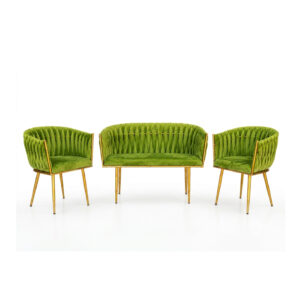 Pista green weaving sofa set's